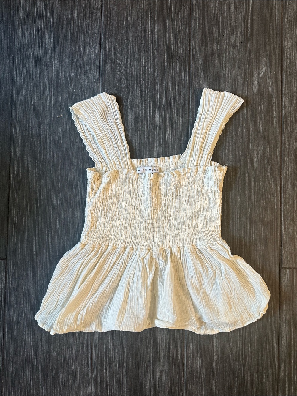 White Ruffle Tank Top